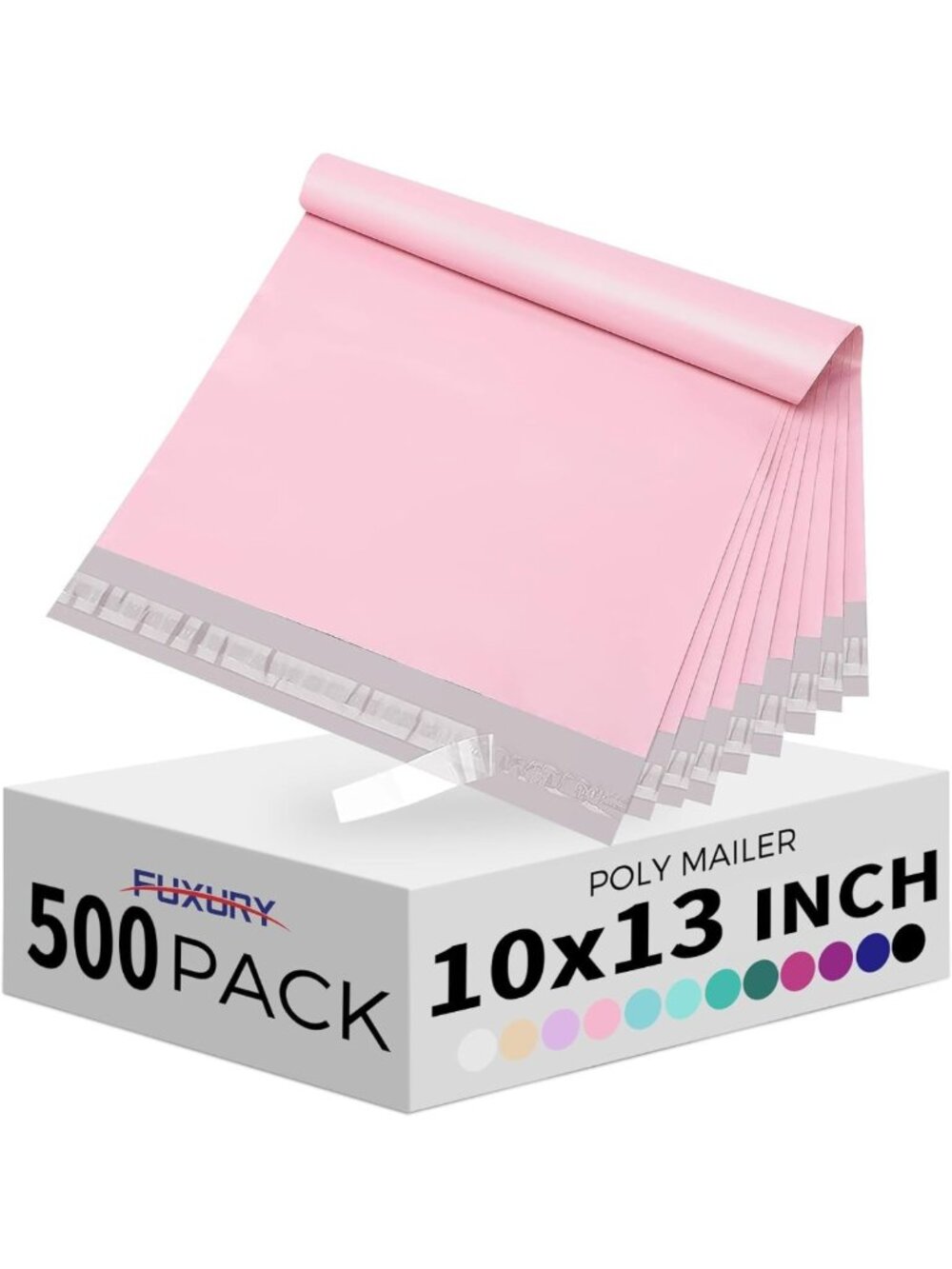 500 Pack Pink Poly Mailers 10x13" - Durable Shipping Bags for Clothing